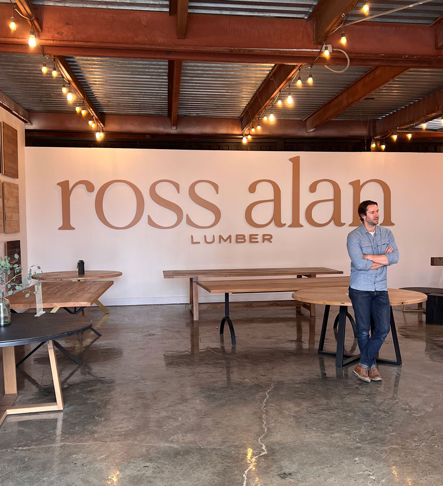 Dan Cooney visiting Ross Alan Reclaimed Lumber in North Hollywood, California